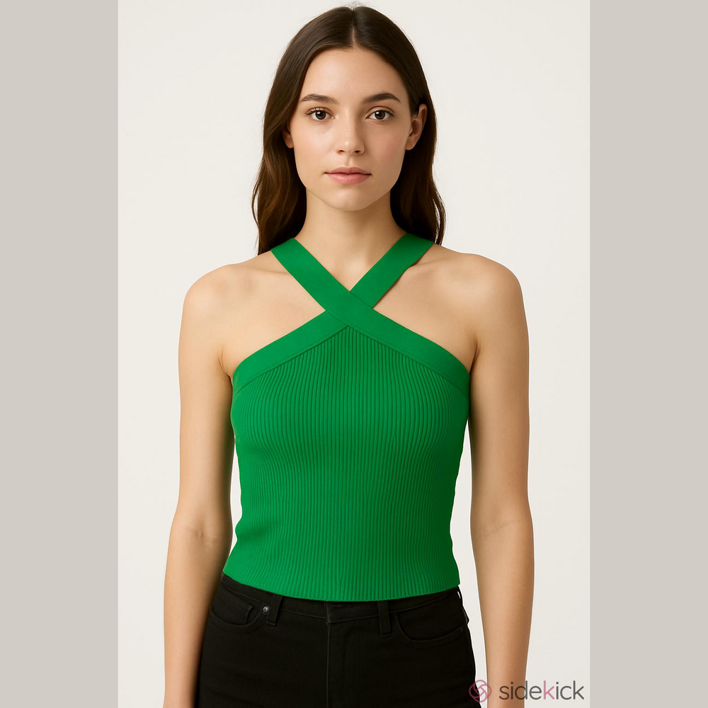 House of Harlow 1960 Green Ribbed Camisole